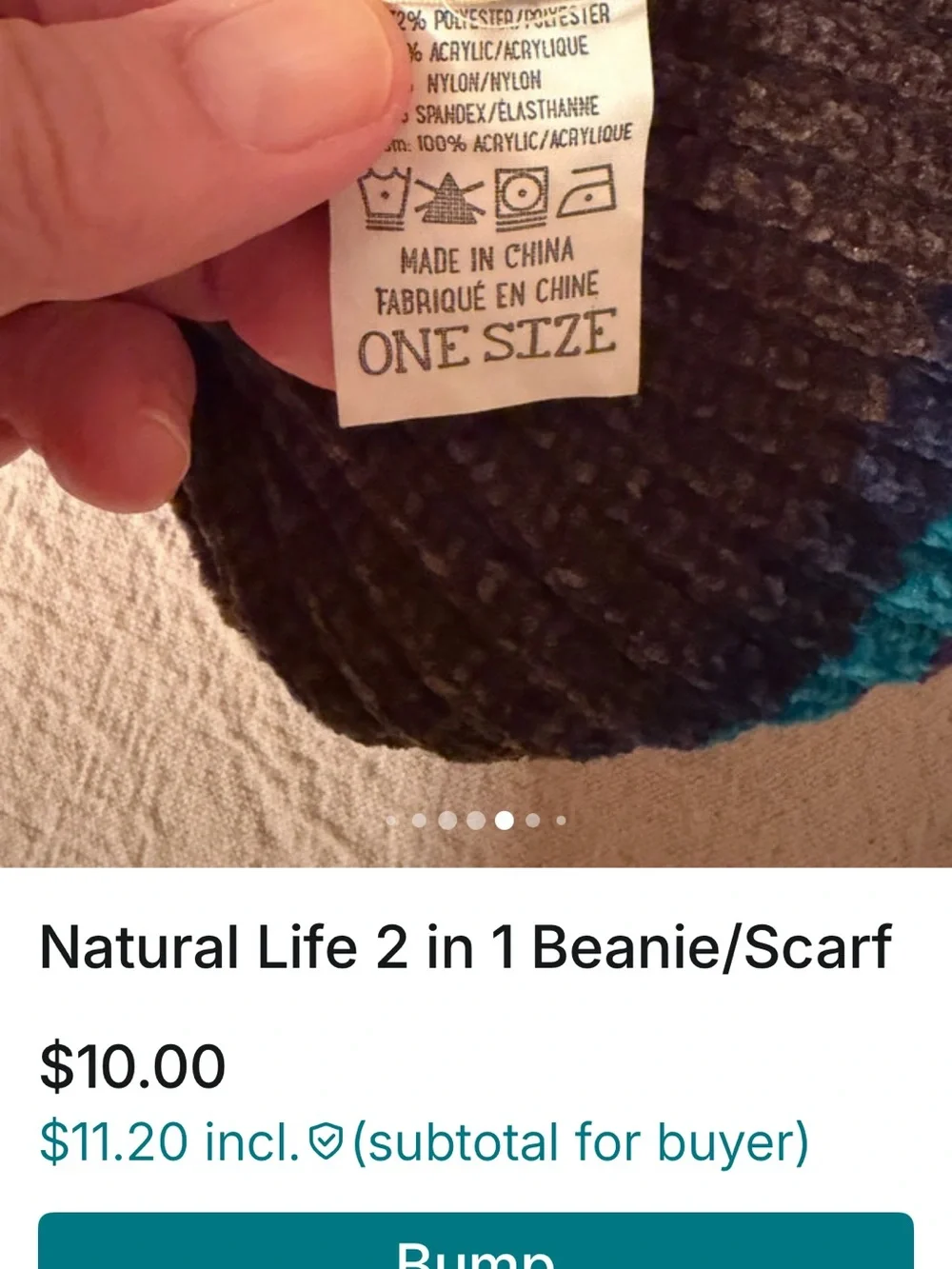 NATURAL LIFE 2 IN 1 BEANIE